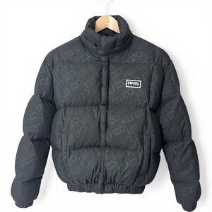 KENZO PARIS Monogram Logo Puffer Jacket Black XS